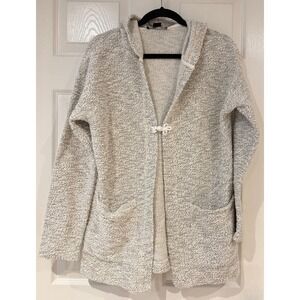 Sanctuary Anthropologie Gray Knit Hooded Cardigan Sweater Toggle Closure Medium